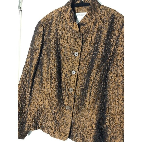 coldwater creek jacket medium Quilted Bronze Casual Lightweight Button Down - Picture 3 of 11